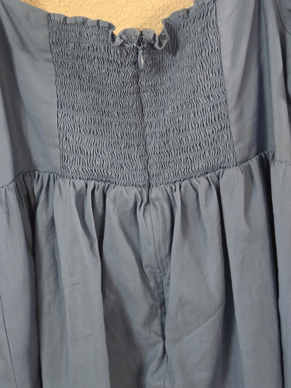 Reformation Jaxley In Azurer Blue Square Bodice Peplum Top